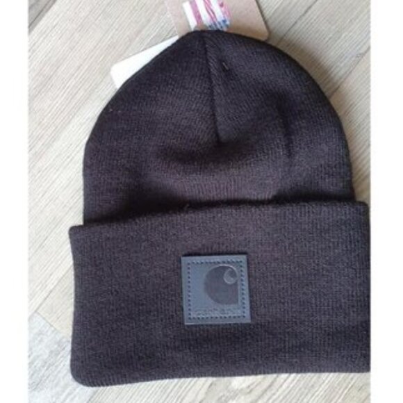Carhartt Men 🆕Carhartt Men\'s Black Imported Cotton Tonal Patch Beanie Watch Hat